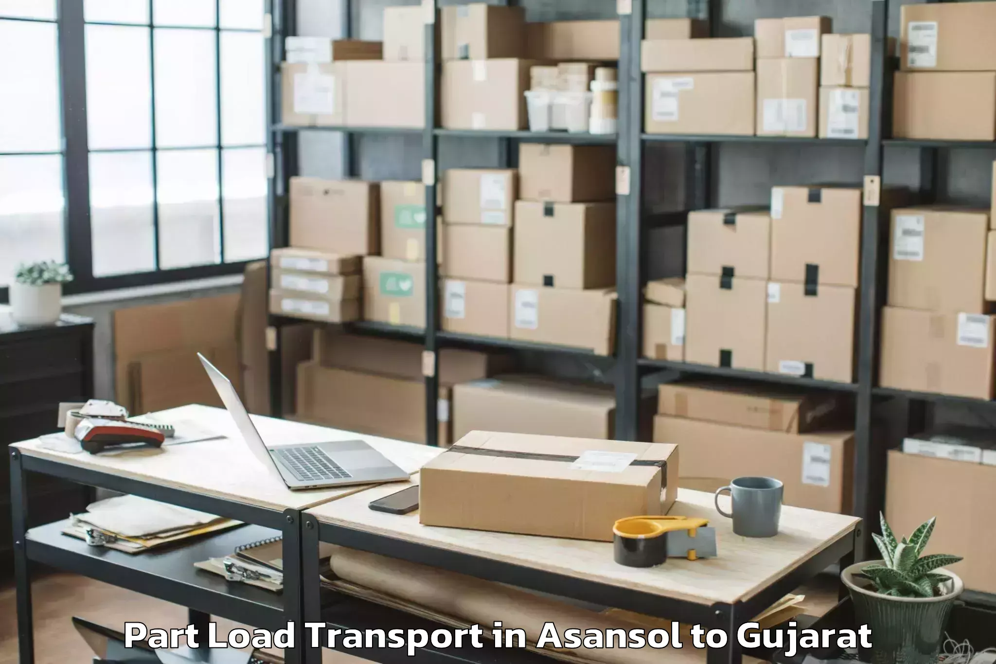 Book Asansol to Ganpat University Mehsana Part Load Transport Online